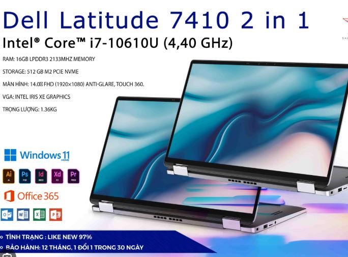 Dell Latitude 7410 X360 Vỏ Nhôm Cao Cấp – Laptop Doanh Nhân Đẳng Cấp, Linh Hoạt Và Bền Bỉ